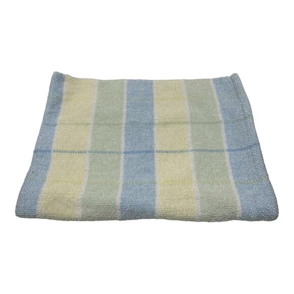 Bright Future Yellow Green Blue Plaid Square Chenille Baby Blanket JCPenney - Picture 1 of 9